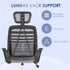 Seemly Ergonomic Office Chair, Mesh Desk Chair With Rotatable Headrest, Lumbar Back Support, Armrest, Grey