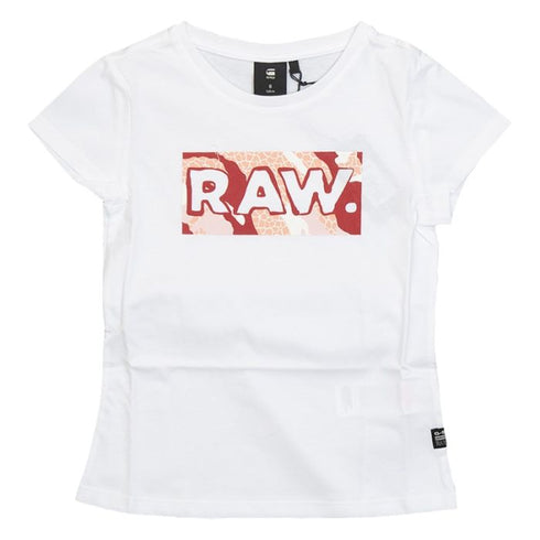 White Camo Logo Raw T-Shirt