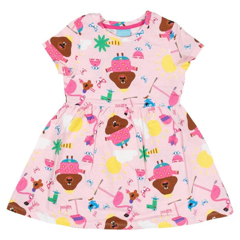 Girls Hey Duggee Pink Summer Short Sleeve Dress