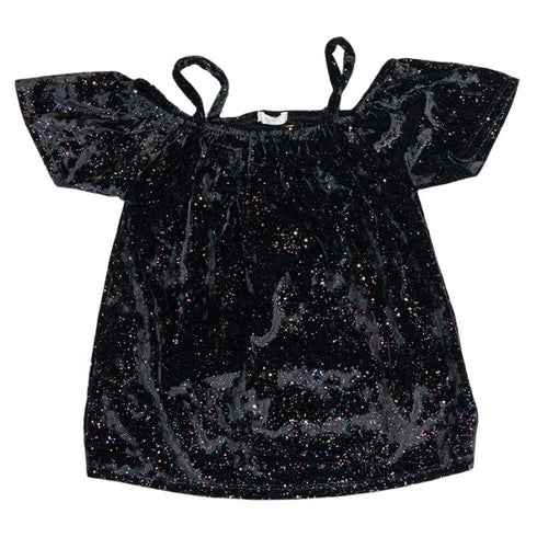 Next Girls Xmas Party Disco Velvet Sparkle Top