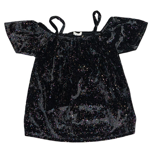 Next Girls Xmas Party Disco Velvet Sparkle Top