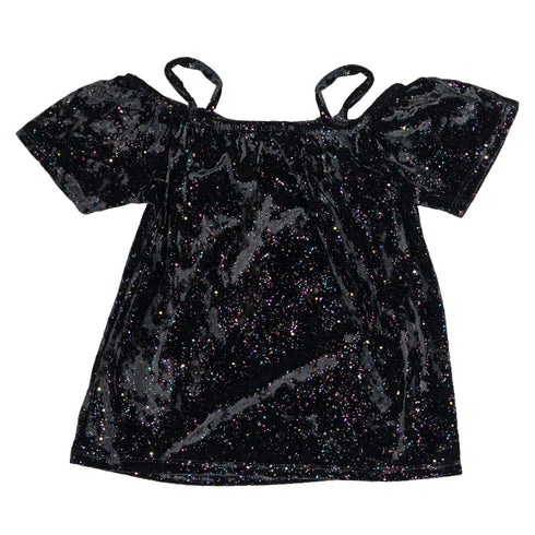 Next Girls Xmas Party Disco Velvet Sparkle Top