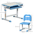 Seemly Kids Height-Adjustable Study Desk & Chair Set with Adjustable Desktop – Blue