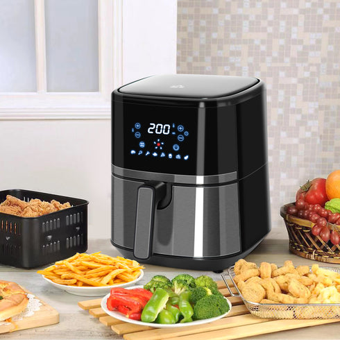 8-in-1 Digital Air Fryer Oven, 4.5L – 1500W, Black (Oil-Free, Rapid Air Circulation)