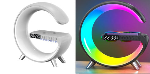 G-Shaped Smart LED Lamp with Bluetooth Speaker & Wireless Charging