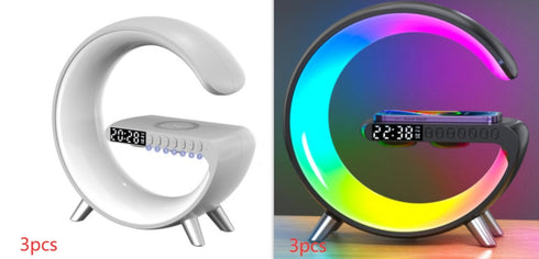 G-Shaped Smart LED Lamp with Bluetooth Speaker & Wireless Charging