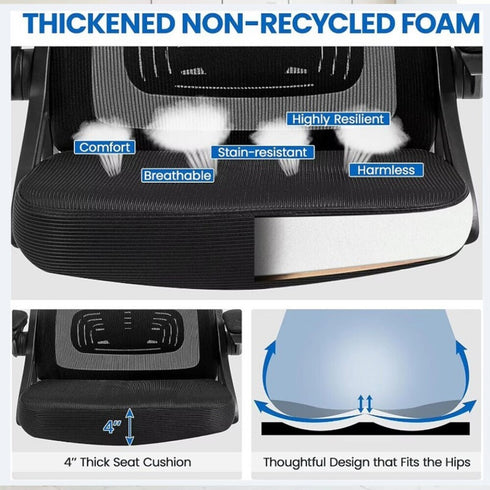 Seemly Ergonomic Mesh Office Chair – Adjustable Height & Swivel