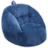 Luxury Memory Foam Bean Bag Chair – Soft Teddy Velvet (Blue)