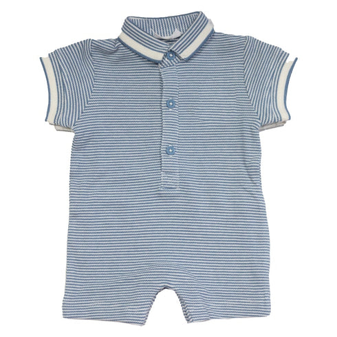 Baby All-in-One Blue & White Romper Set