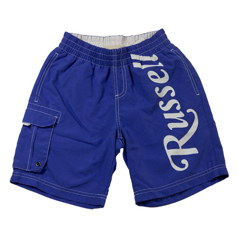 Russell Swim Shorts with Large Russell Print & Contrast Stitching