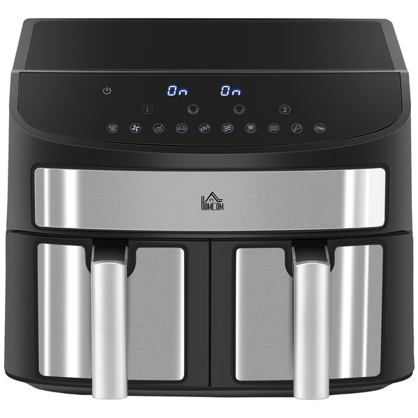 Dual Zone Air Fryer, 10-in-1 8L Family Size With Sync Cook & Sync Finish, 60-Minute Timer For Oil Free & Low Fat Cooking, 2400W