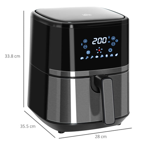 8-in-1 Digital Air Fryer Oven, 4.5L – 1500W, Black (Oil-Free, Rapid Air Circulation)