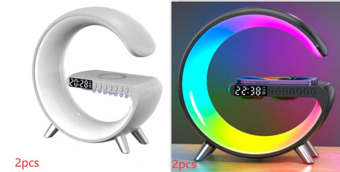 G-Shaped Smart LED Lamp with Bluetooth Speaker & Wireless Charging