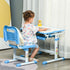 Seemly Kids Height-Adjustable Study Desk & Chair Set with Adjustable Desktop – Blue