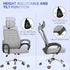Seemly Ergonomic Office Chair, Mesh Desk Chair With Rotatable Headrest, Lumbar Back Support, Armrest, Grey