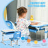 Seemly Kids Height-Adjustable Study Desk & Chair Set with Adjustable Desktop – Blue
