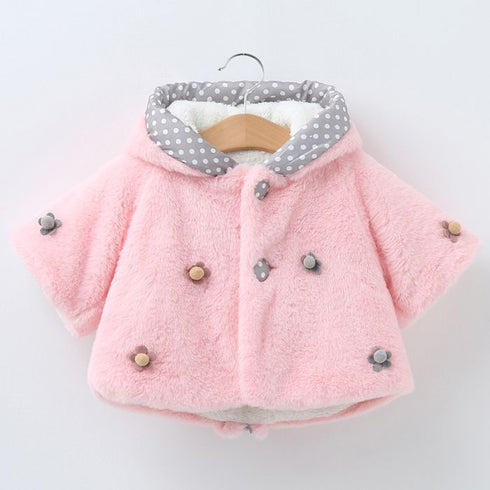 Elegant Princess Color Block Cotton Girls Outerwear