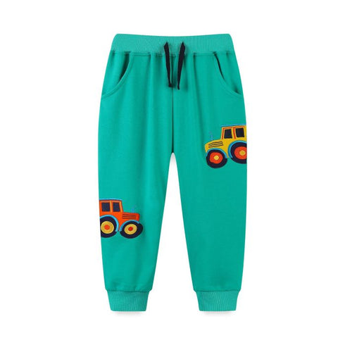 Casual Cartoon Solid Color Cotton Boys Pants